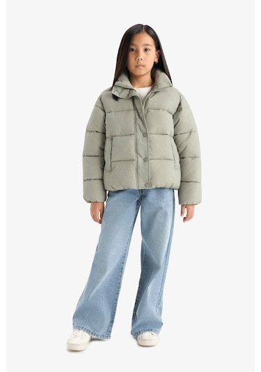 Defacto Kız Çocuk Su Geçirmez Fermuarlı Şişme Mont E8608a825augn1110 Yeşil