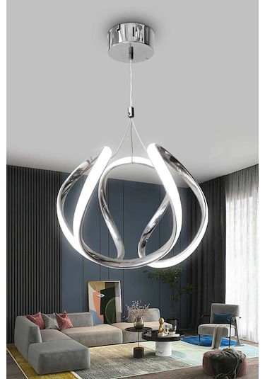 Arya Led Avize 2 Mt - - Beyaz Işık / Krom Krom