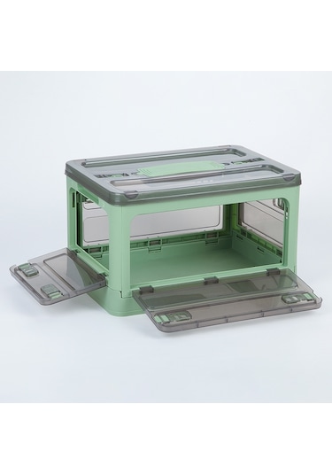 Sones Katlanabilir Plastik Saklama Kutusu Tekerlekli İstiflenebilir Depolama Düzenleyici 37 X 26,5 X 22 Cm, Renk: Sarı