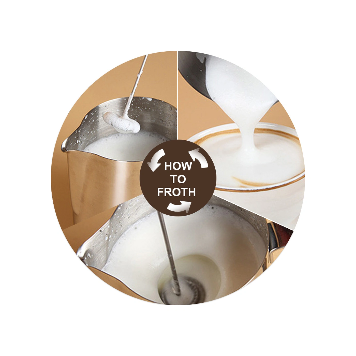 Youtek Kahve Rengi Elektrikli Süt Köpürtücü - Güçlü Motorlu, Profesyonel Latte/cappuccino İçin, Kolay Temizlenir Kahverengi