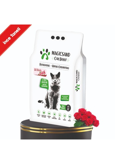 Magicsand Cat Litter Gül Kokulu Kedi Kumu 20 Lt İnce Taneli
