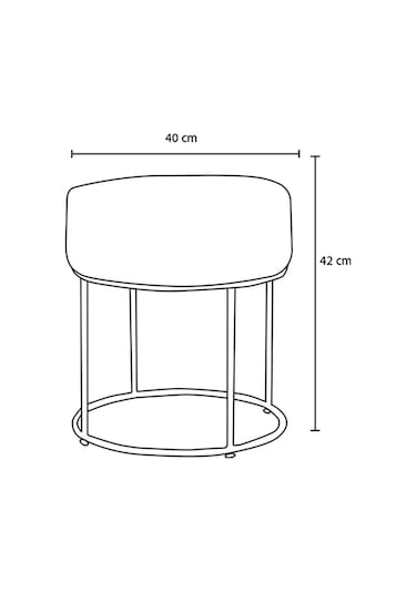 Favora Moon Steel Ayaklı Puf - Krem KREM