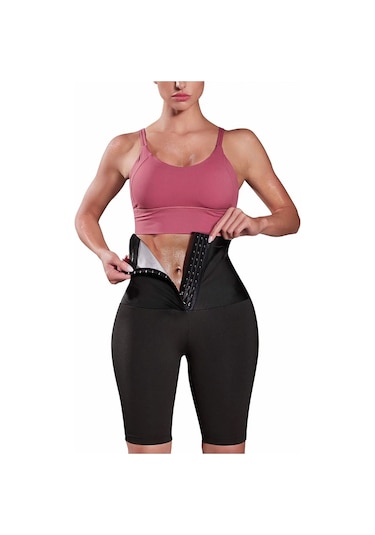 Mistirik Sauna-şort Model Ekstra Sıkılaştırıcı Agraflı Korse Şort Siyah
