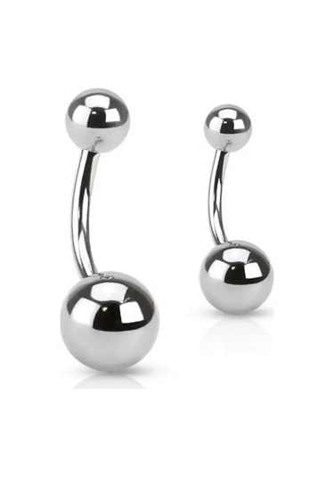 Pınme Göbek Deliği Piercingi Olarak Kullanılabilen, Bükümlü Askılı, Boncuklu Küpe Şekilli Küpeler 14988644 Gri