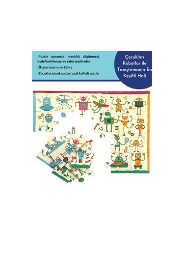 Doerkids Baby Puzzle Dev Robotlar Puzzle Jumbo Yer Puzzle Robots 24 Parça