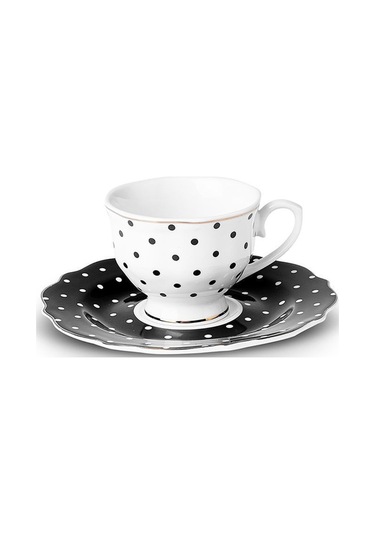 Karaca  New Romantic Puantiyeli Kahve Fincanı 90 ml Siyah