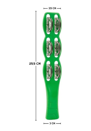 Temel Plastik Çubuk Tef 6 Zilli Yeşil 26 Cm