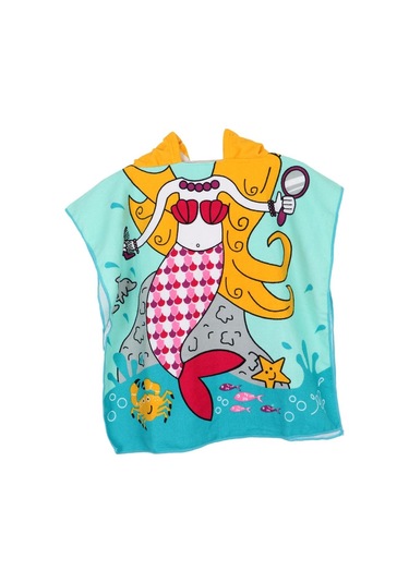 Suntek Çocuklar Sörf Plaj Kapüşonlu Panço Değişen Bornoz