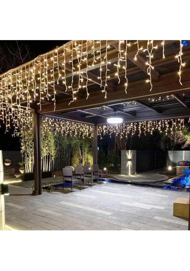 4 Metre 18 Dallı Saçak Perde Led Işık 18 Dallı Saçak Led Işık Gün Işığı Salkım Led Işık Eklemeli