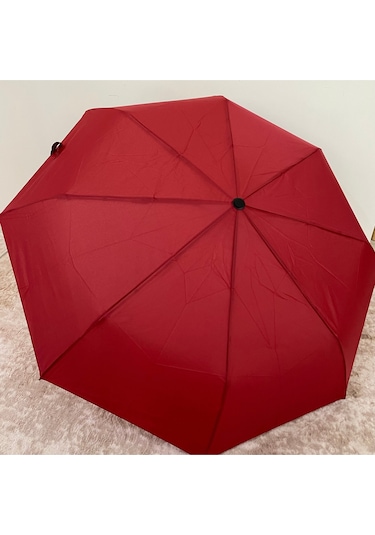 Bluety Katlanabilir Otomatik Yağmur Şemsiyesi Bordo
