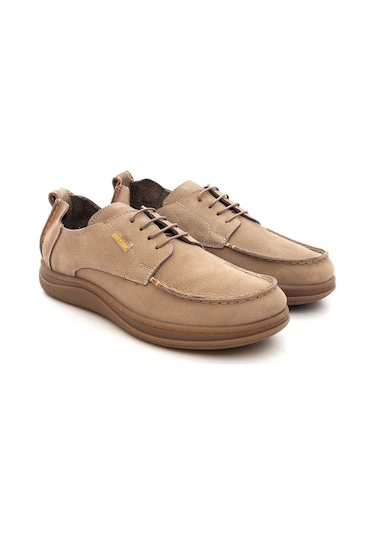 Greyder 64680 Erkek Hakiki Deri Nubuk Bağcıklı Casual Ayakkabı Bej
