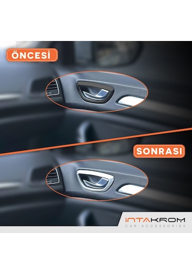 Renault Megane 4 Krom İç Kapı Kolu Çerçevesi 4 Parça 2022 Ve Üzeri Yeni Hb-sd