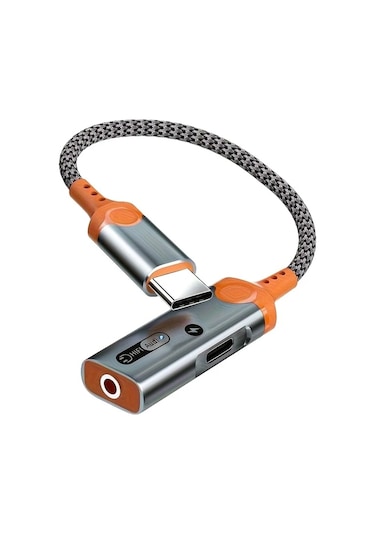 Boatshop1 Turuncu Type C Den 35mm Kulaklık Ve Şarj İkisi Bir Arada Dönüştürücü Dac Çip Pd 60w Hızlı Şarj Ses Kalitesi