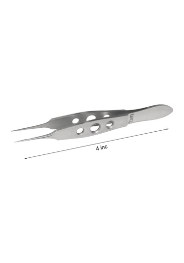 Barışhan Medikal Cerrahi Mikro Penset Dişsiz Cımbız Düz Uçlu 4 İnç Düz Sap Gri Çelik Eğitim Materyali