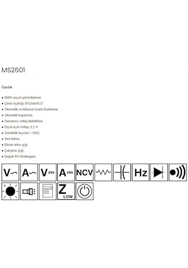 Mastech Ms2601 Açıkpens Ampermetre Forkmetre