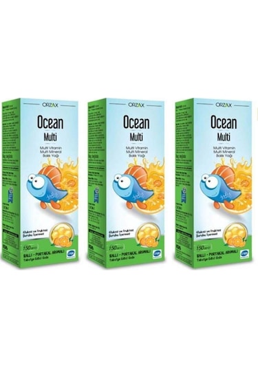 Ballı Portakallı Multi Balık Yağı Şurup 150 ml 3'lü Paket