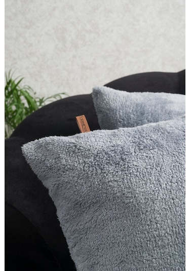 Gri Wellsoft 2'li Hediyelik Dekoratif Kırlent Kılıfı 44x44 Cm