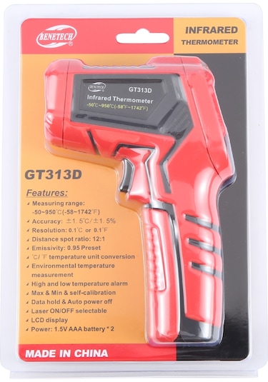 Benetech Gt313d Lcd Ekranlı Kızılötesi Termometre, Dahil Değil