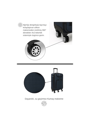 Louisiana Polo Büyük Boy Kumaş Valiz Lacivert 2308 Lacivert