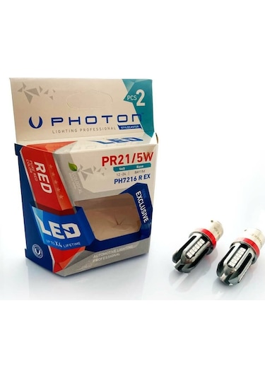 Photon P21/5W 1016 21SMD Kırmızı Can–Bus Led 2'li Blister PH7216 R EX