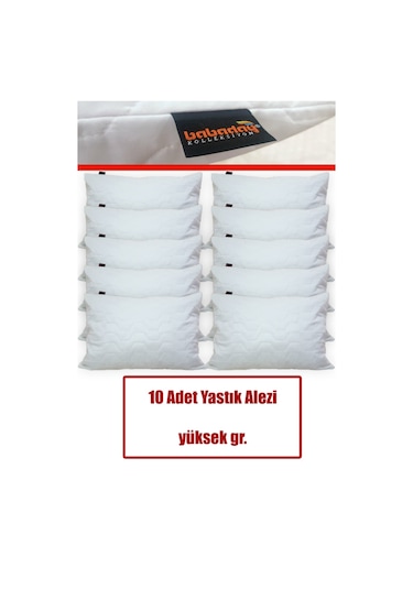 10 Adet Yastık Alezi Standart Kumaş Kapitoneli 10 Adet