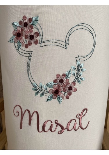 HS Hometex Minnie Mouse Nakışlı Bez Kirli & Oyuncak Sepet Seti