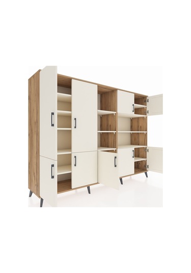 Hyperion Dolap 14 Raflı 9 Kapaklı 220x44x163 Çam-aytaşı Çam-aytaşı