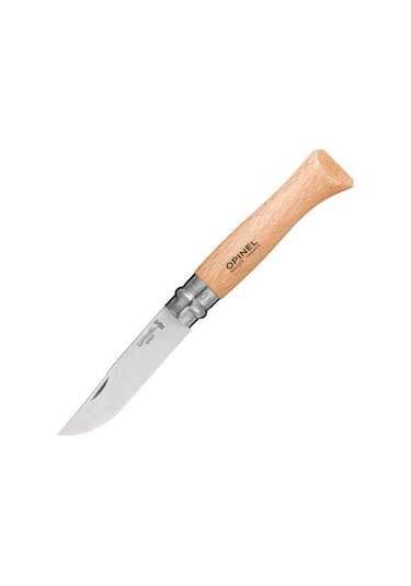 Opinel İnox 9 No Kayın Saplı Paslanmaz Çelik Kamp Çakı Kahverengi