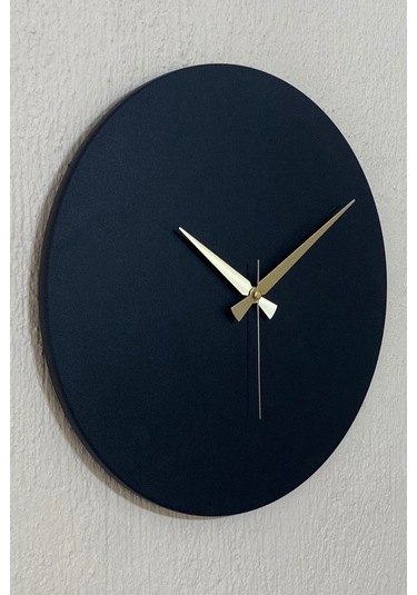 Round Model Modern Metal Sıvama Akar Sessiz Mekanizmalı Duvar Saati 40 40 Cm Siyah