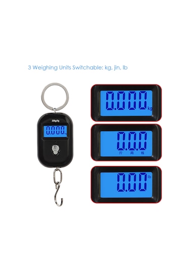 Mini Bagaj Ölçeği Taşınabilir Elektronik Tartı Dijital Balık Pulu Sıfır İzleme Fonksiyonu İle 25 Kg Çift Aralıklı Ölçek Dijital Asılı Ölçek