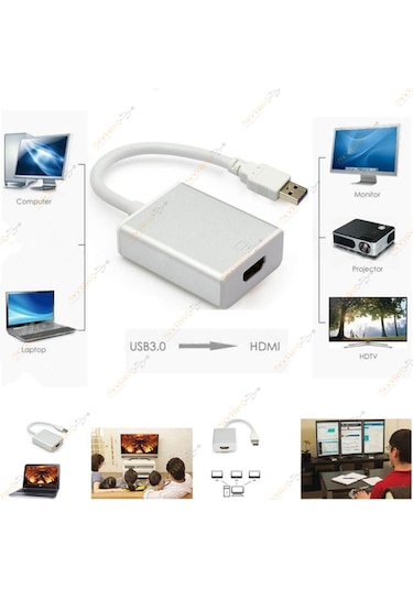 Usb 3.0 To Hdmi Çevirici Usb 3.0 Hdmı Kablo Görüntü - Ses (533632686)