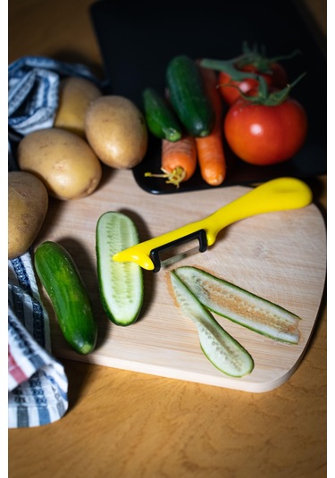 Solingen Simli Limon Dikey Soyacak Paslanmaz Alman Çeliği, Ergonomik Sap, Çift Yönlü Kesici Ağız-190 Sarı