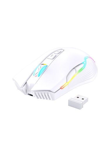 Dizüstü Bilgisayar İçin Kablosuz Usb Şarj Edilebilir Ergonomik Kablosuz Oyun Faresi Beyaz