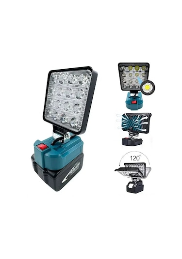 Suofeng "makita Uyumlu Güçlü Led Çalışma Lambası - 48w, 3000 Lm, Katlanabilir, Dış Mekan Ve Acil Aydınlatma İçin" Çok Renkli