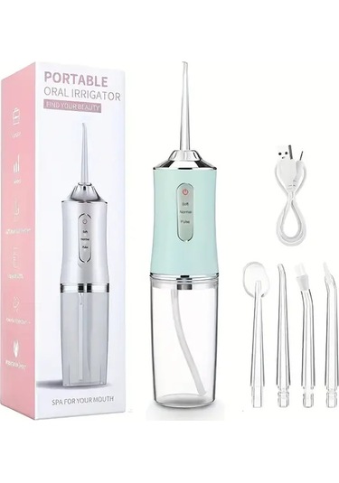 Willowhaven Yeşil Elektrikli Su Diş İpi: 360 Dönen Başlık, Şarj Edilebilir, Seyahat Dostu