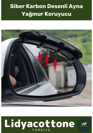Araba Ayna Yağmur Koruyucu Siper Karbon Desenli Tüm Araçlara Uyumlu