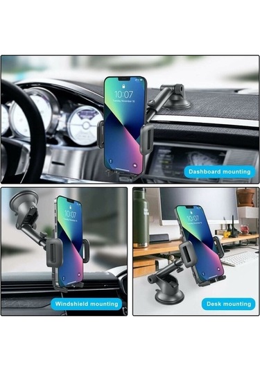 Yingfu Araba Telefon Tutucu, 5.8-9cm Cep Telefonu, Gösterge Paneli Montajı, Tek Düğmeyle Serbest Bırak Diğer