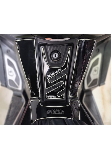 Yamaha Xmax 2014-2017 Tank-Yan-Kaş Pad Set Siyah Beyaz
