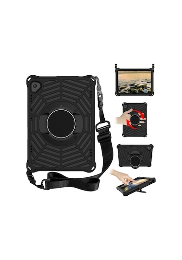Yunboo Lenovo M10 Fhd İçin Örümcek Ağı Desenli Taşınabilir Tablet Kılıfı - Askılı Ve Ayaklı Kılıf Kılıf