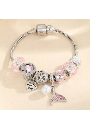 Made With Love Pink Aşk Charmlı Bileklik