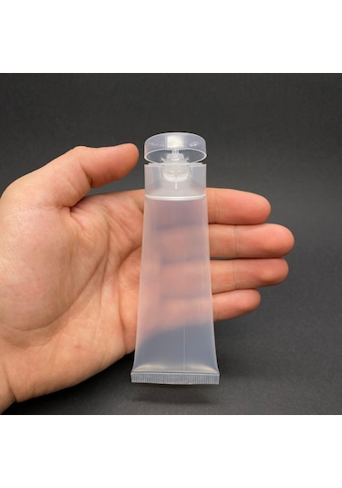 Şeffaf Boş Krem Tüpü 50ml , Fliptop Kapaklı Merhem Tüpü , Şeffaf Lipgloss Tüp 50 Ml X 3 Adet