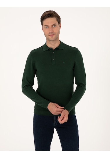 Pierre Cardin Erkek Koyu Yeşil Kazak /triko 50314189-vr079 Koyu Yeşil