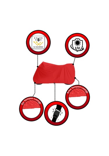 Bajaj Pulsar N 250 Motosiklet Brandası Su Geçirmez Branda Kırmızı Branda Motor Branda Lç