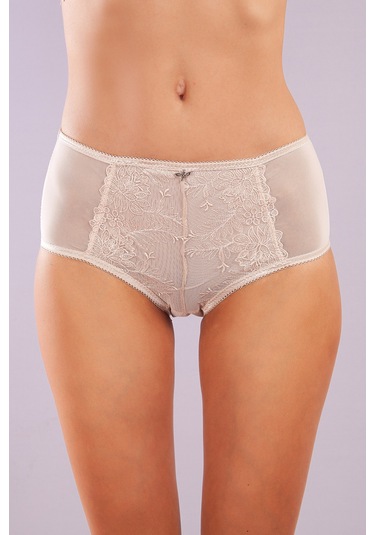 Golshan Gaspara Control Slip, Kadın Güpürlü Tül Ten Renk Yüksek Bel Külot Çok Renkli