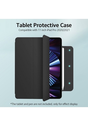 Didadodo İpad Pro 11 2020/2021 Uyumlu Manyetik Kılıf - Çıkarılabilir Tokalı Mavi Tablet Kılıfı Kapaklı Kılıf Kapaklı Kılıf