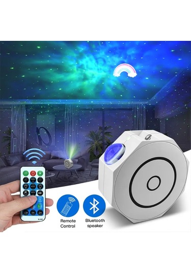 River World Gece Lambası Projektör Tasarımı Anason Model Bluetooth Özelliği Olan Çok Renkli