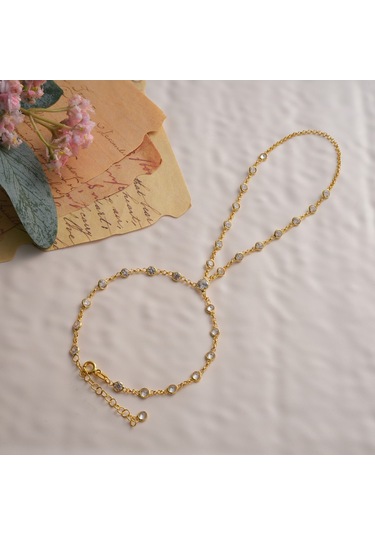 925 Ayar Gümüş Zirkon Taşlı Seyrek Tamtur Açık Parmak Şahmeran Altın