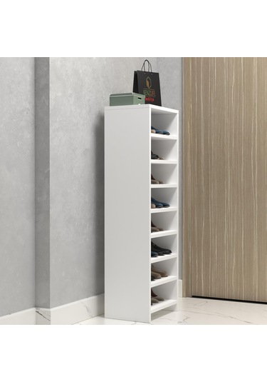 Kenzlife Ayakkabılık Konevi Mat Beyaz Suntalam 125 040 30 Onaltı Çift Ayakkabı Kapasitesi Arkalıksız Beyaz