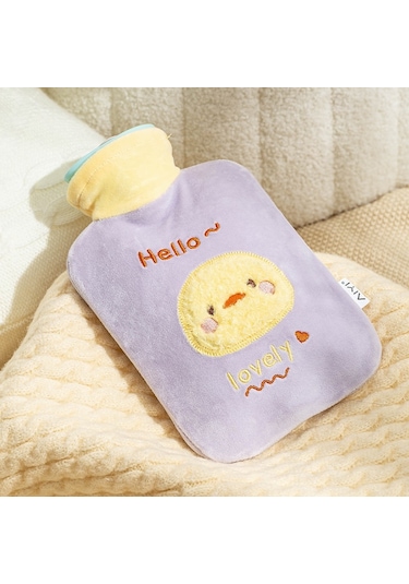 Zs103 Karikatür Peluş Su Dolu Patlamaya Dayanıklı Sıcak Su Torbaları, Özellik: Mor Ördek 500ml