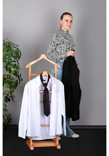 İki Tepeli Dilsiz Uşak Açık Kahverengi Masif Ahşap Palto Ceket Açık Kahverengi